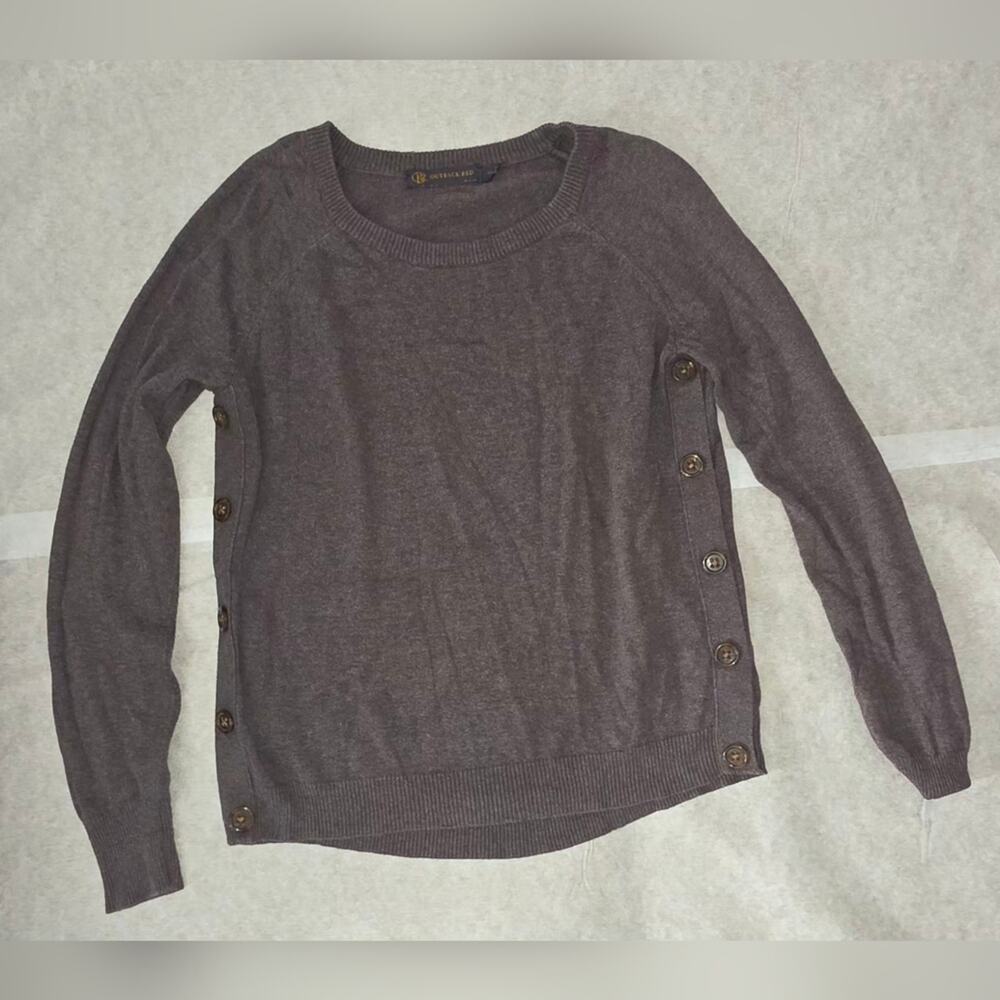 Outback Red Women's Brown Sweater with Side Buttons sz XS